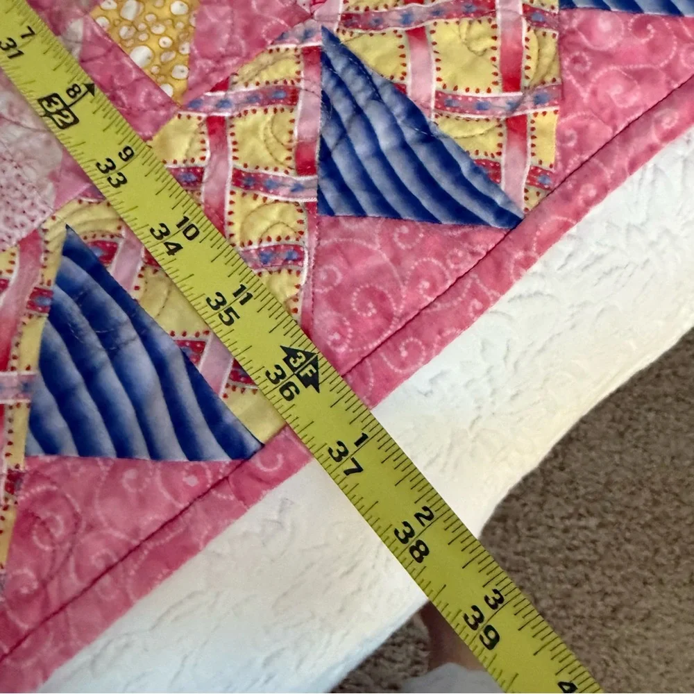 Handmade Pink Colorful Patchwork Quilt